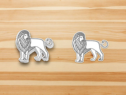 Lion colorable sticker mockup